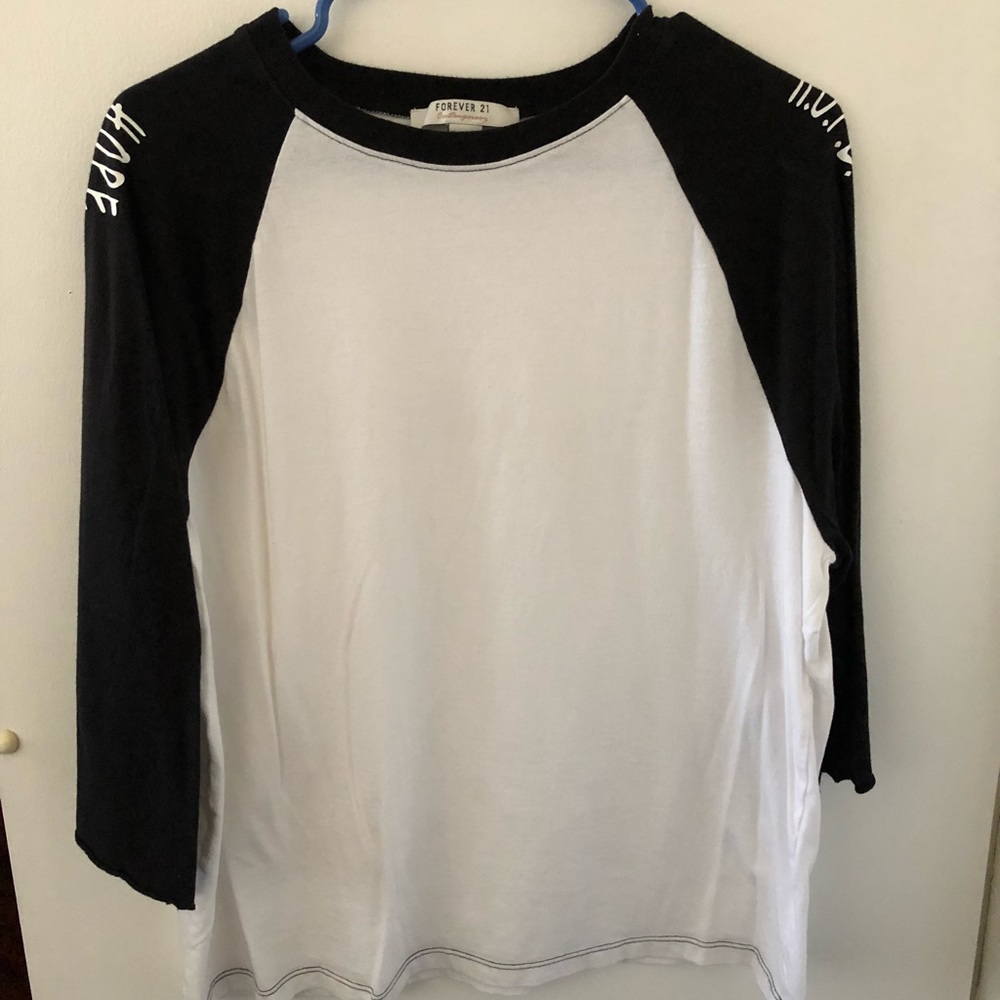 Cute black and white baseball tee